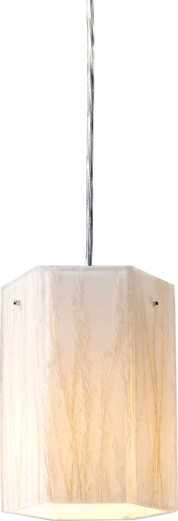Modern Organics 1 Light Pendant In Polished Chrome and White Sawgrass