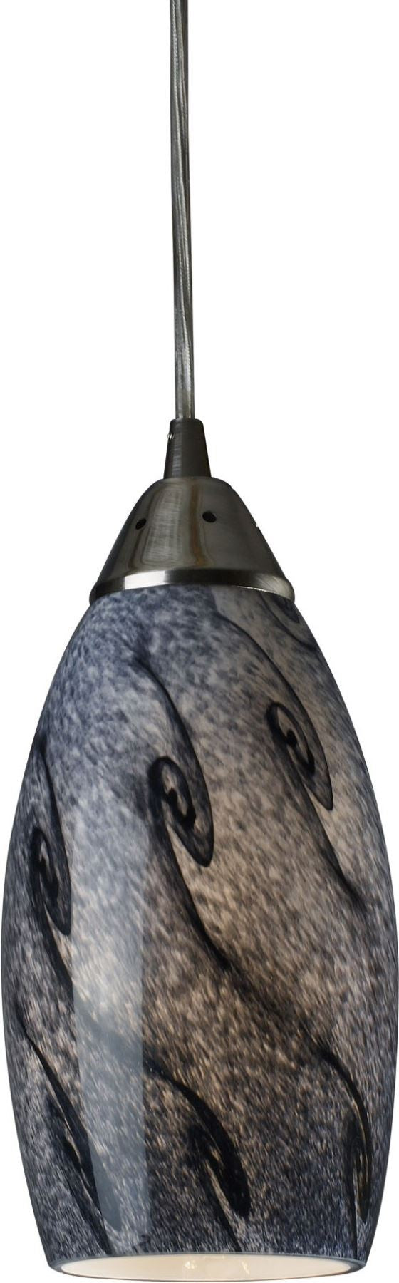 Galaxy 1 Light Led Pendant In Smoke and Satin Nickel