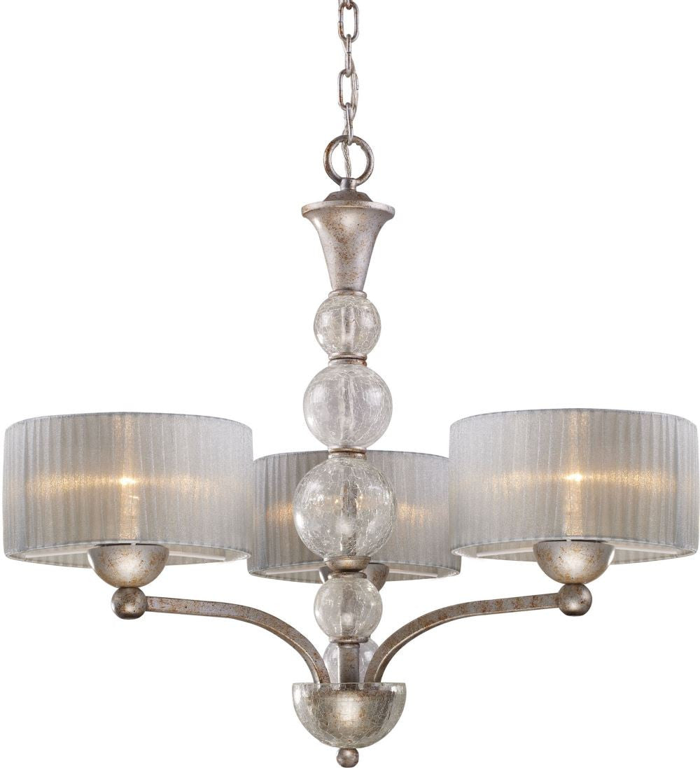 Alexis 3 Light Chandelier In Antique Silver