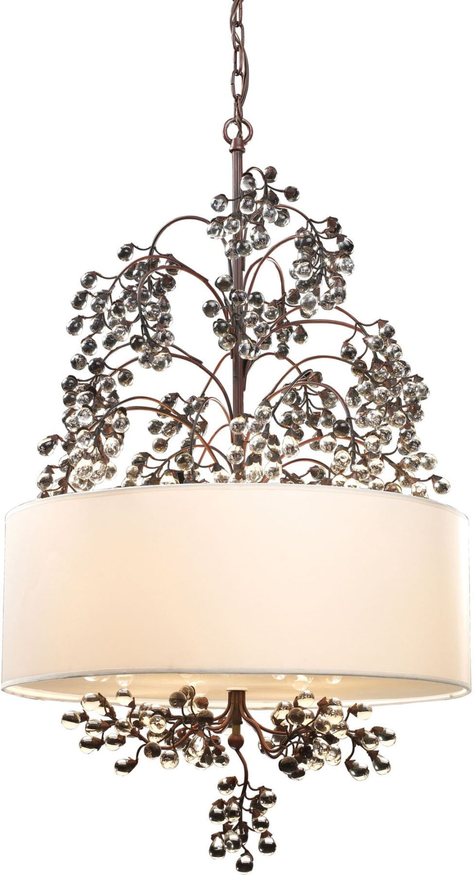 Winterberry 4 Light Chandelier In Antique Darkwood