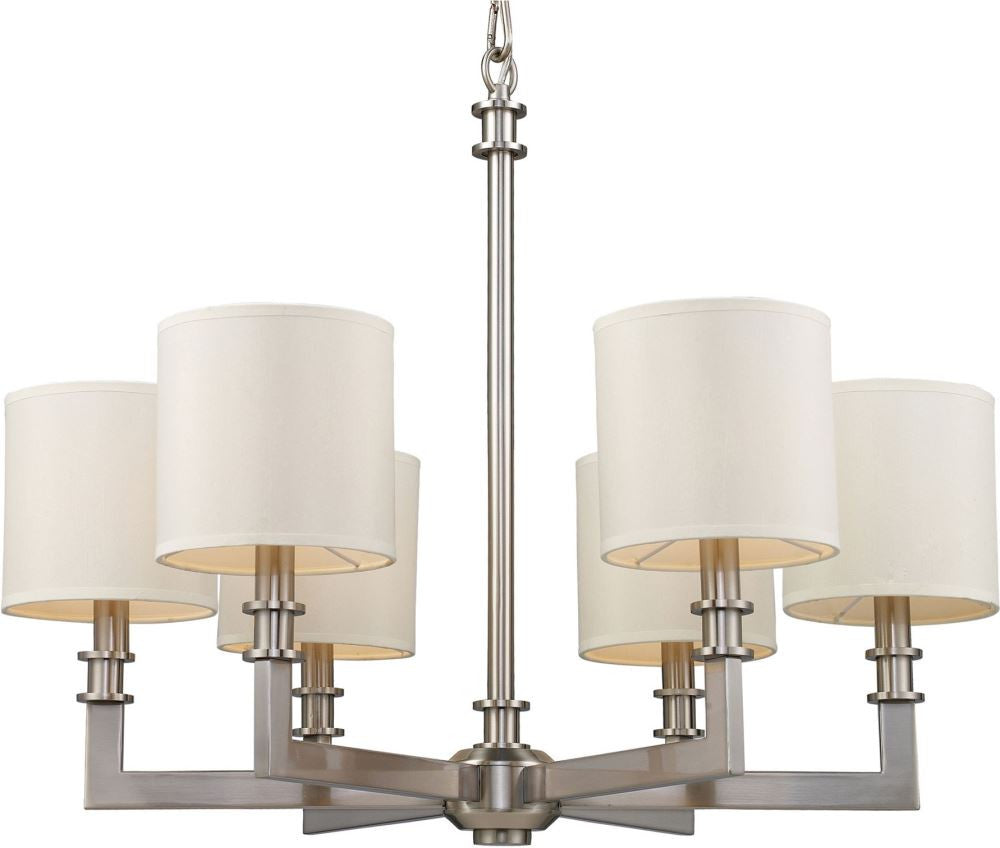 Seven Springs 6 Light Chandelier In Satin Nickel