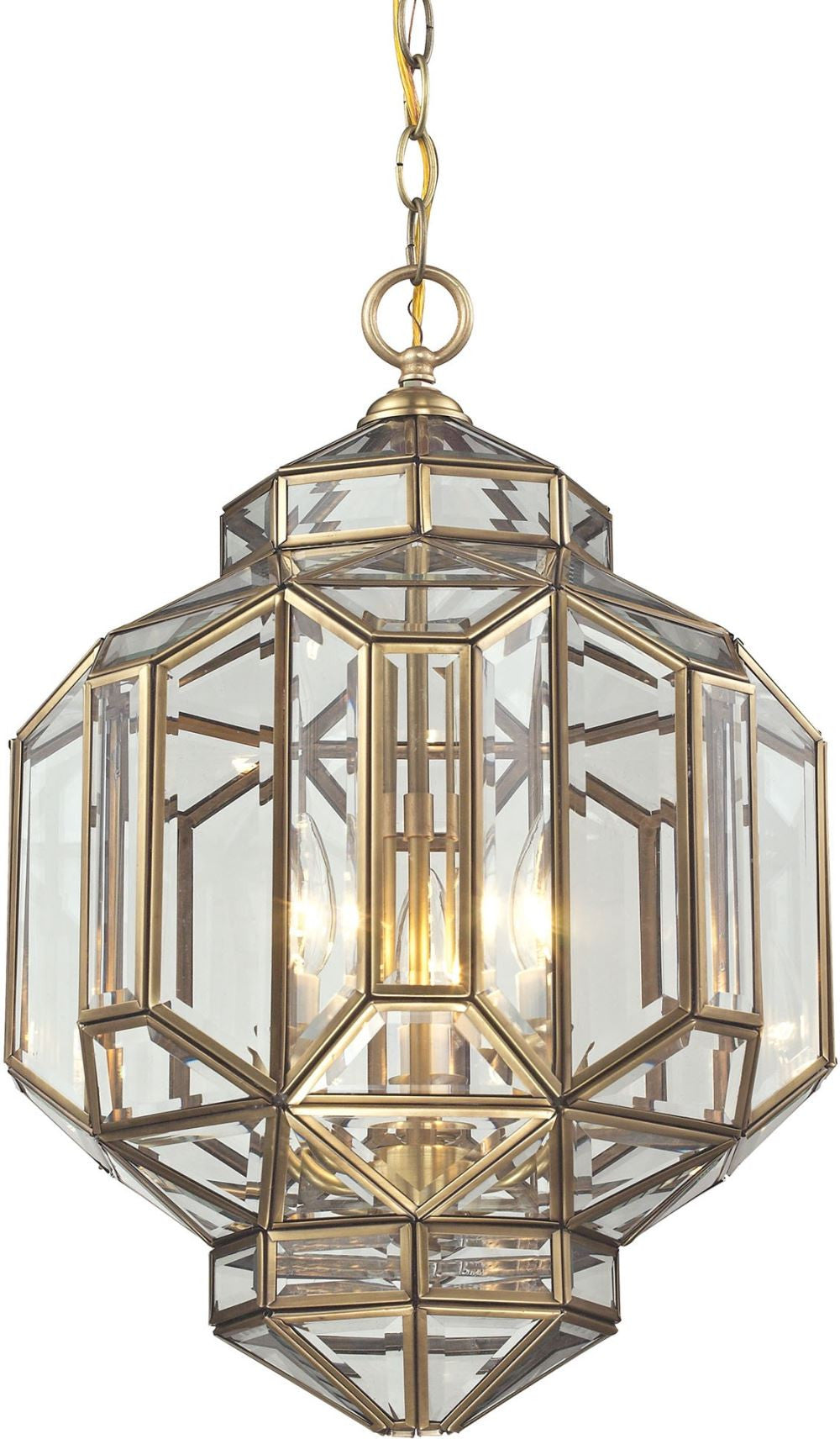 Lavery 3 Light Pendant In Brushed Brass