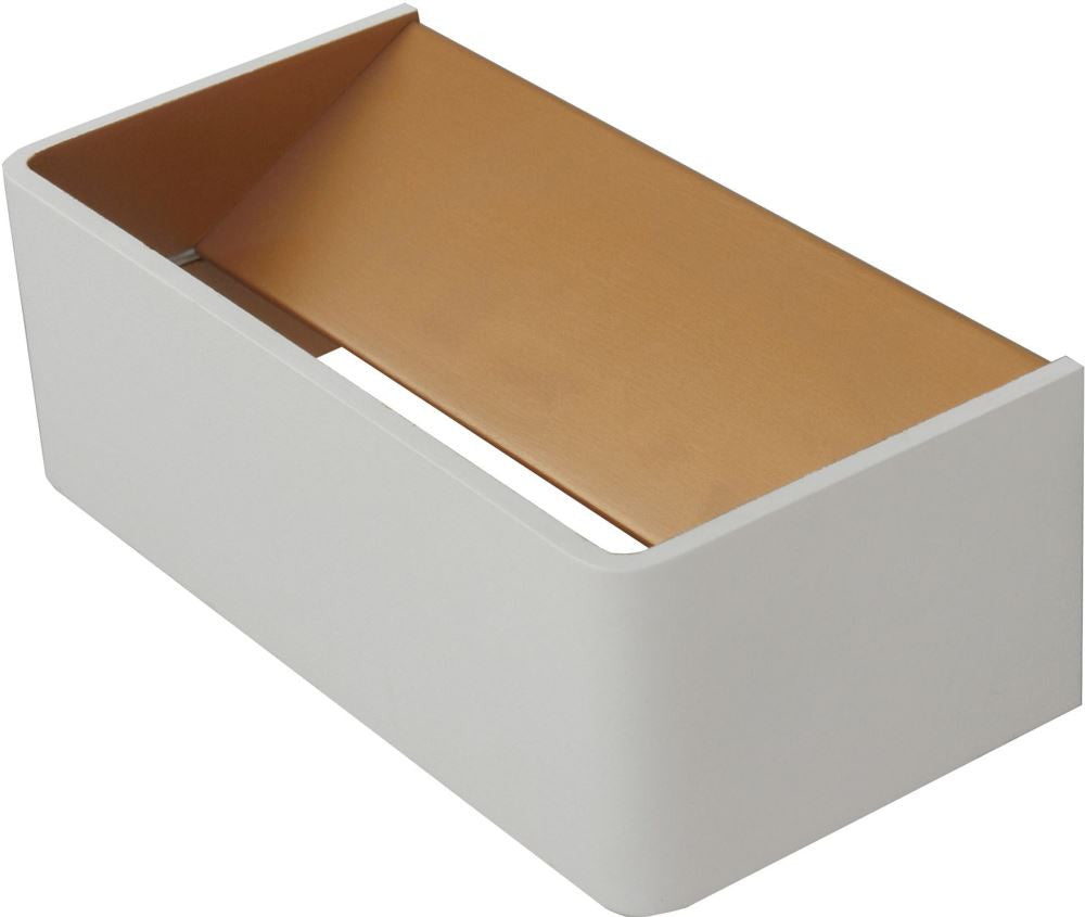 Mason Led 2 Light Sconce In White and Gold With Gold Interior Reflector