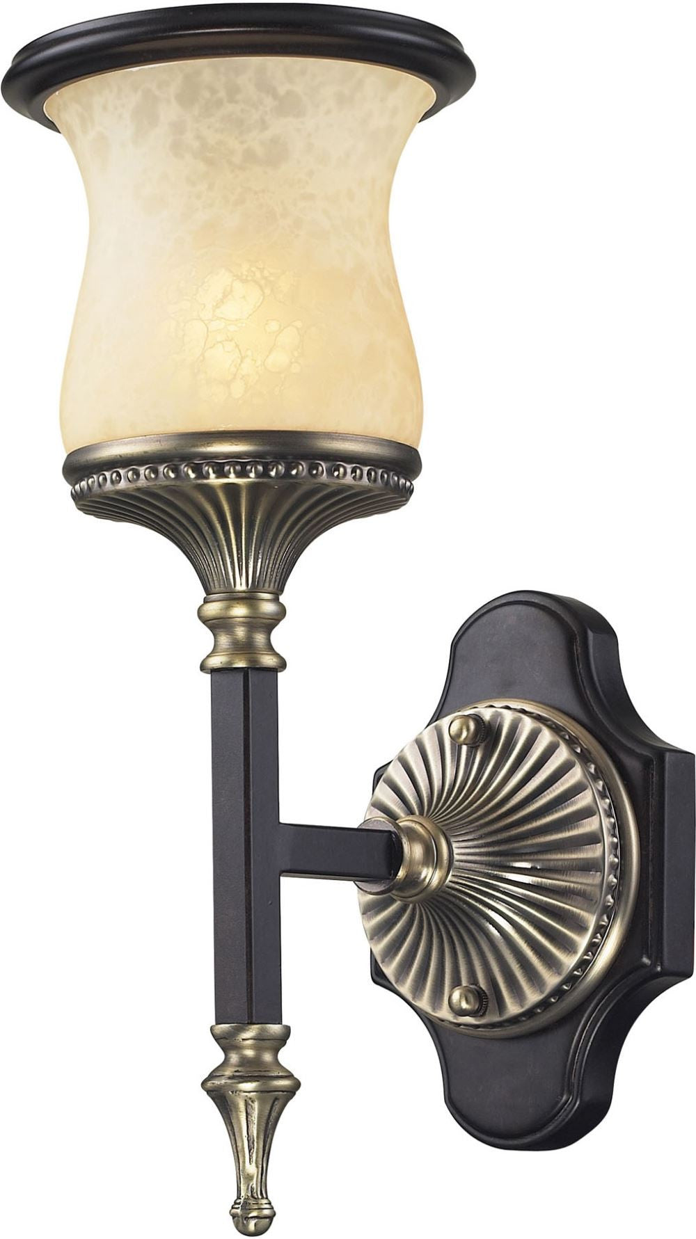 Georgian Court 1 Light Wall Sonce In Antique Bronze and Dark Umber