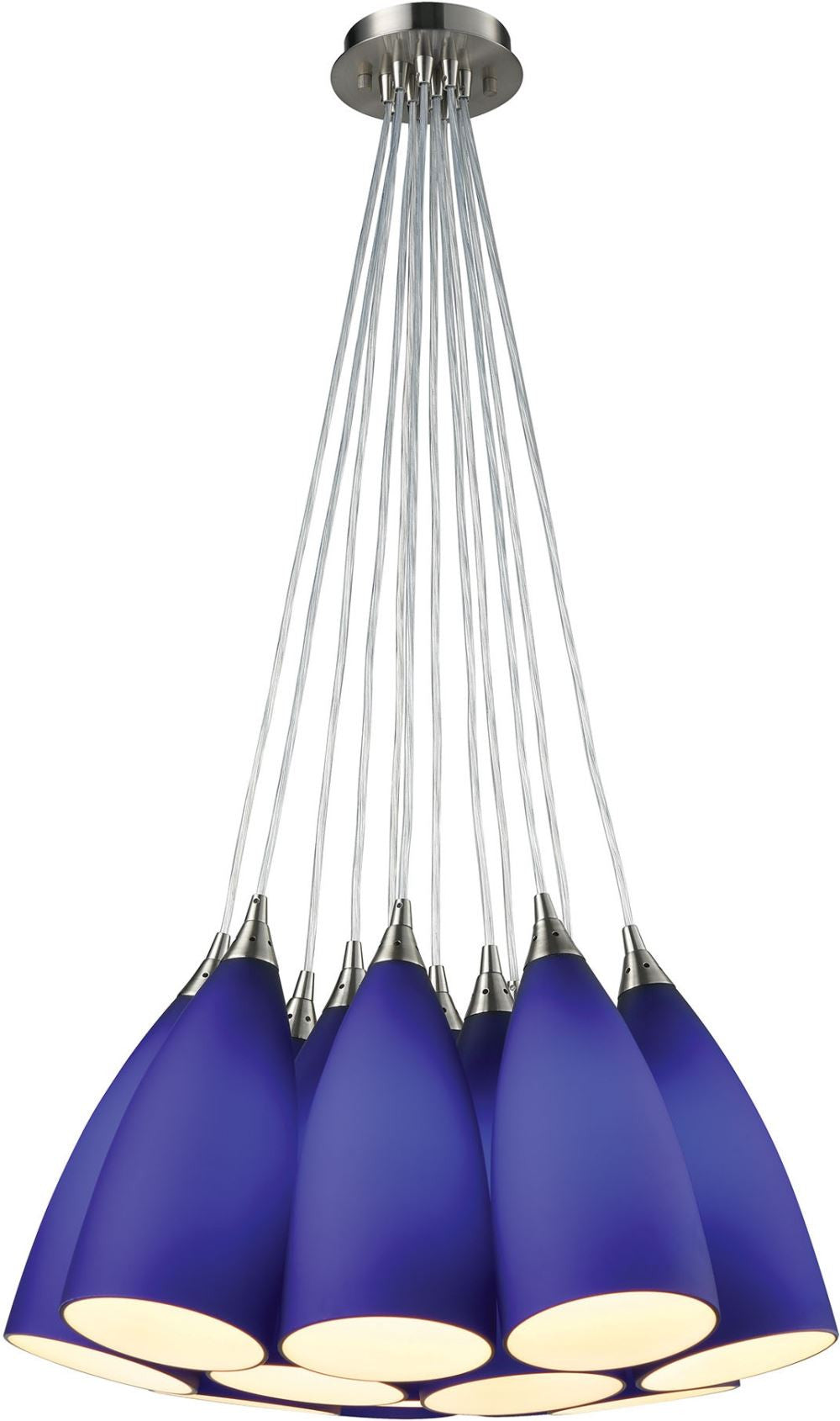Vesta 12 Light Pendant In Satin Nickel