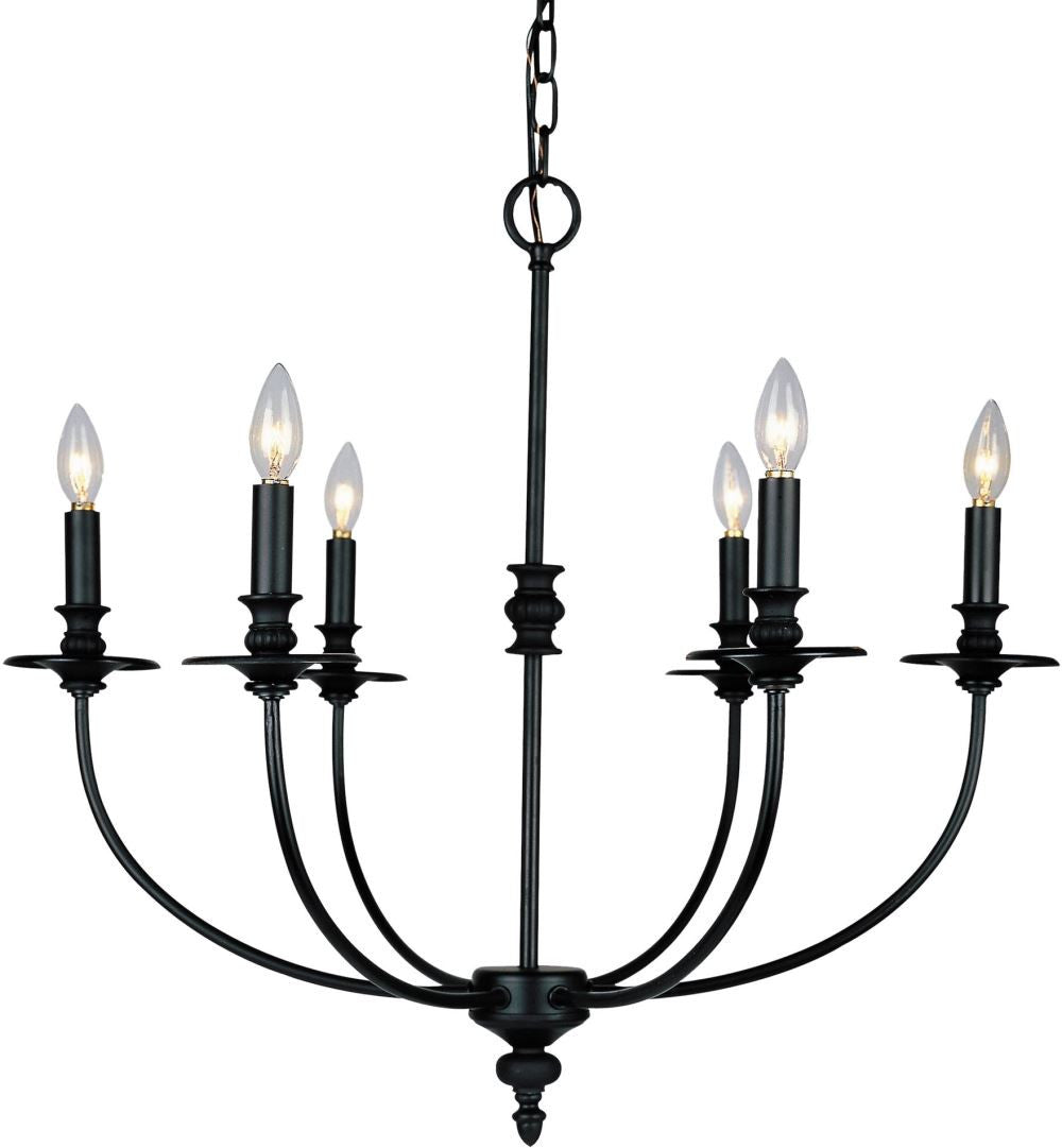 Hartford 6 Light Chandelier In Oil Rubbed Finish