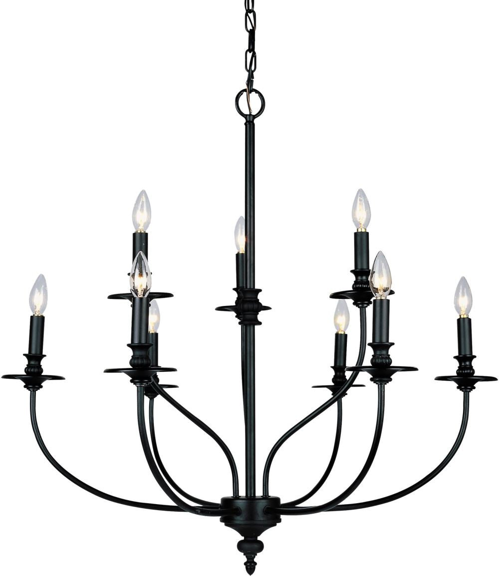 Hartford 9 Light Chandelier In Oil Rubbed Bronze