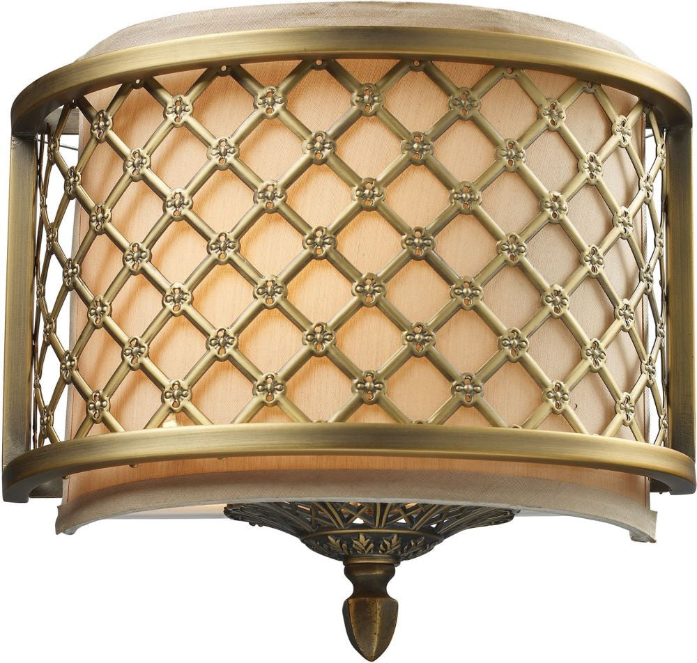 Chester 1 Light Wall Sconce In Brushed Antique Brass