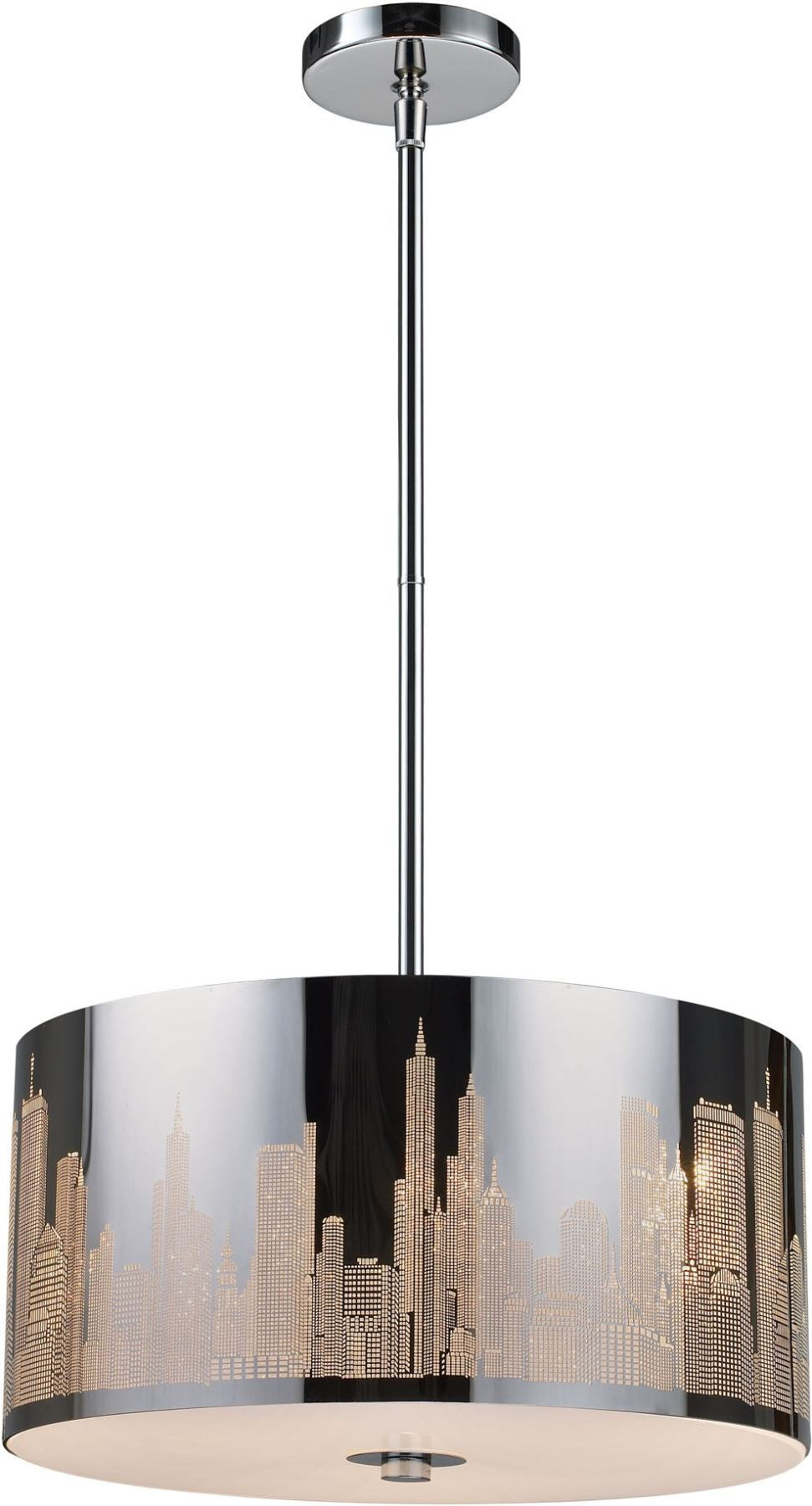 Skyline 3 Light Pendant In Polished Stainless Steel
