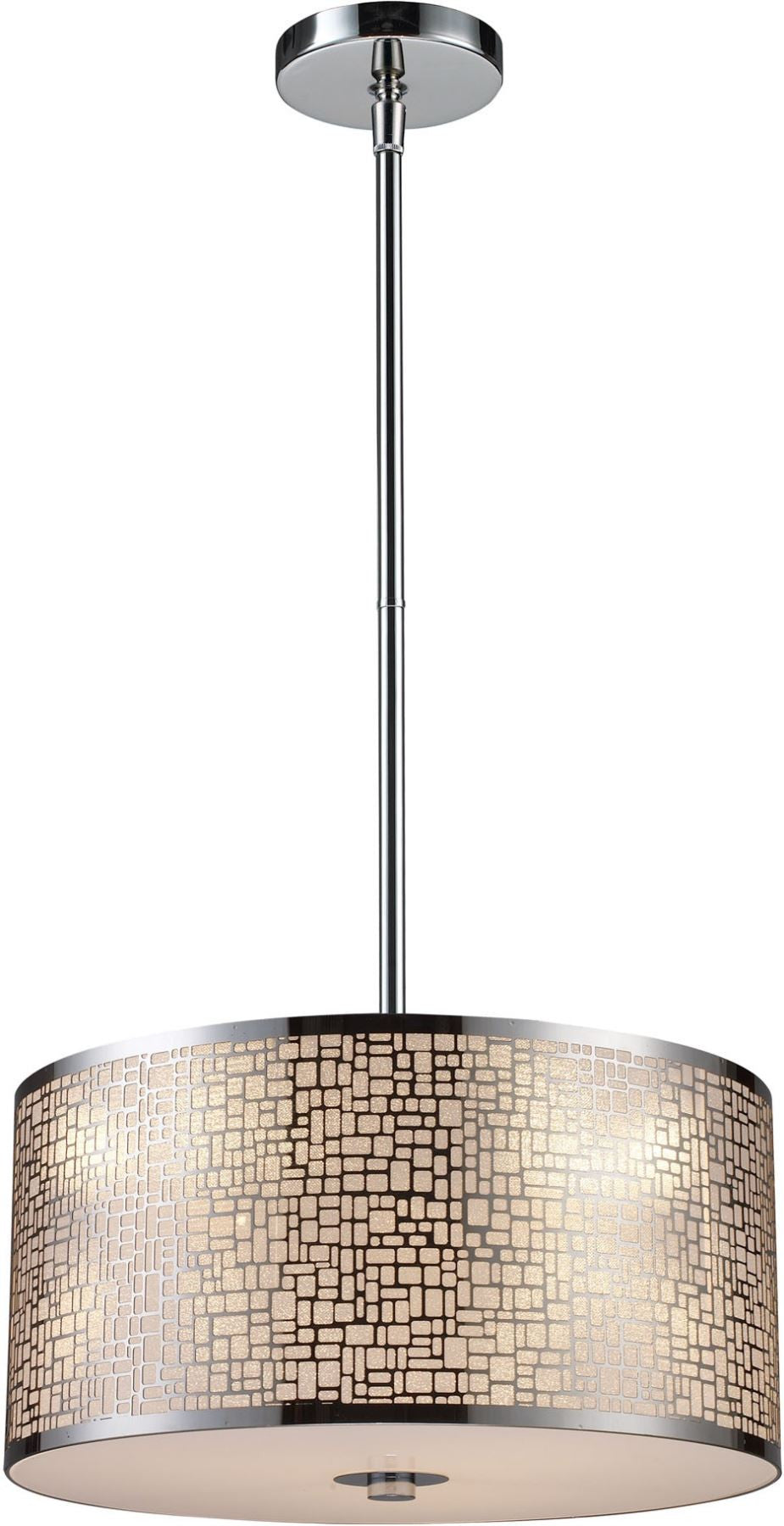 Medina 3 Light Pendant In Polished Stainless Steel