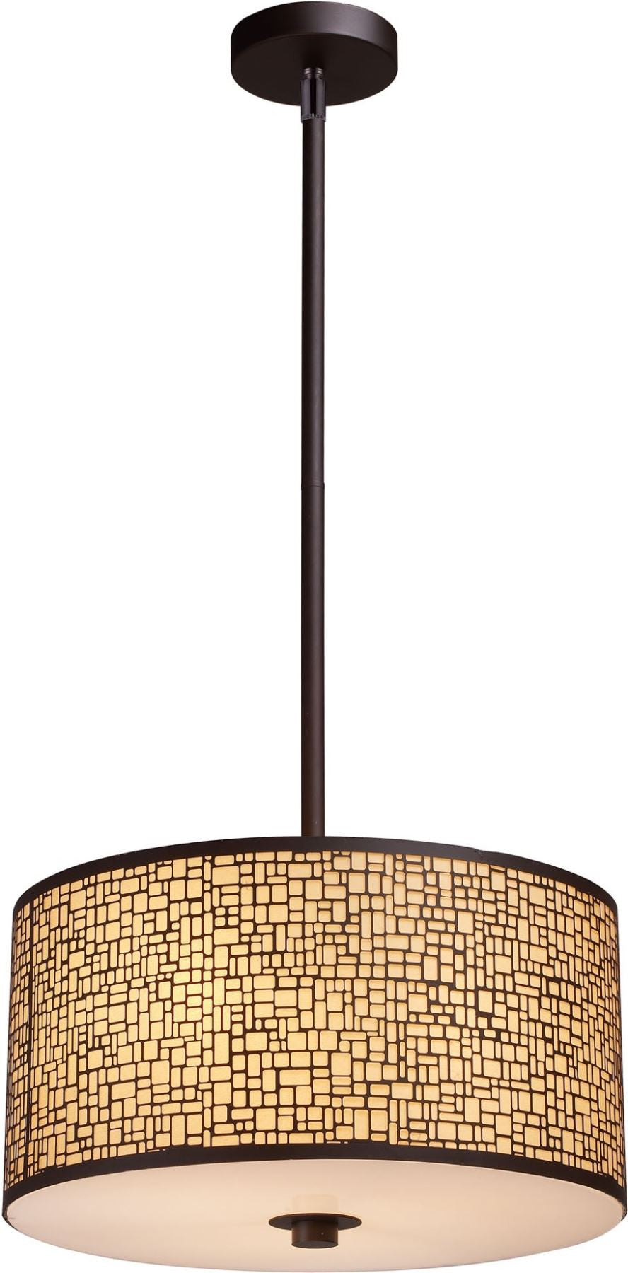 Medina 3 Light Pendant In Aged Bronze With Amber Diffuser