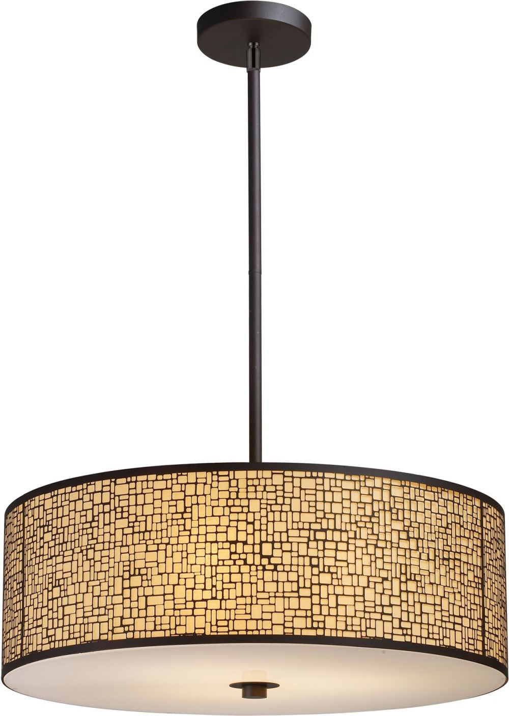 Medina 5-Light Pendant In Aged Bronze With Amber Diffuser