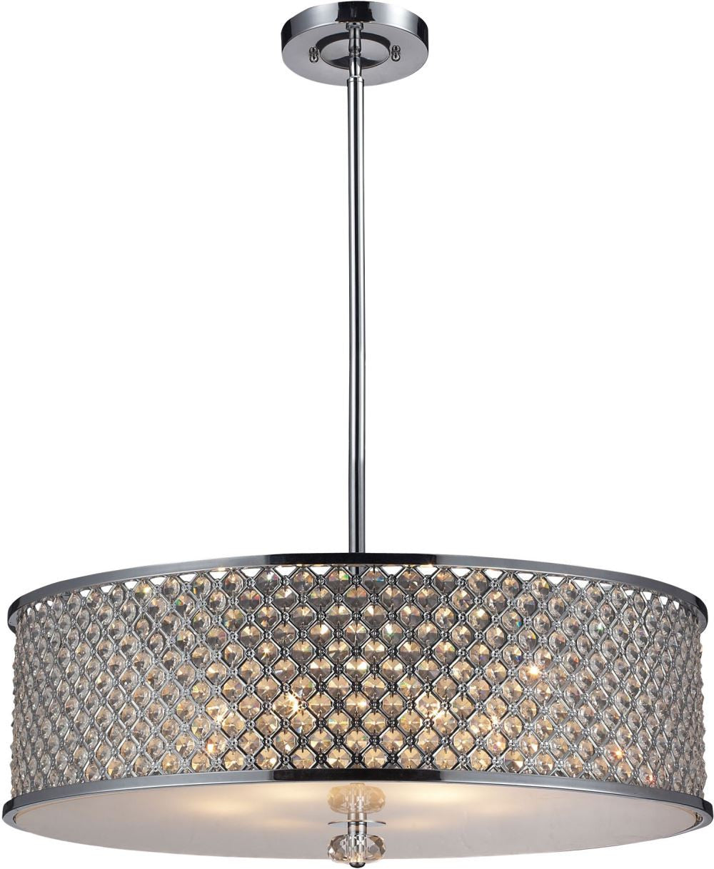 Genevieve 6 Light Pendant In Polished Chrome