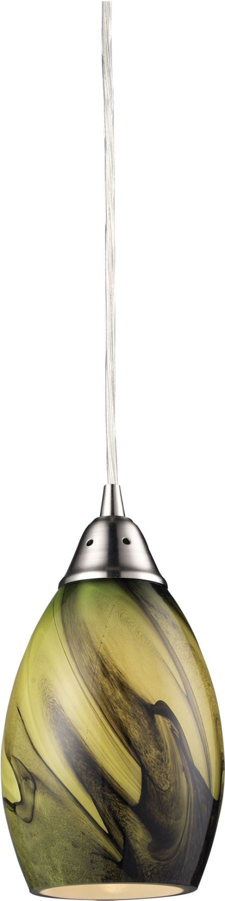 Formations 1 Light Pendant In Satin Nickel and Planetary Glass