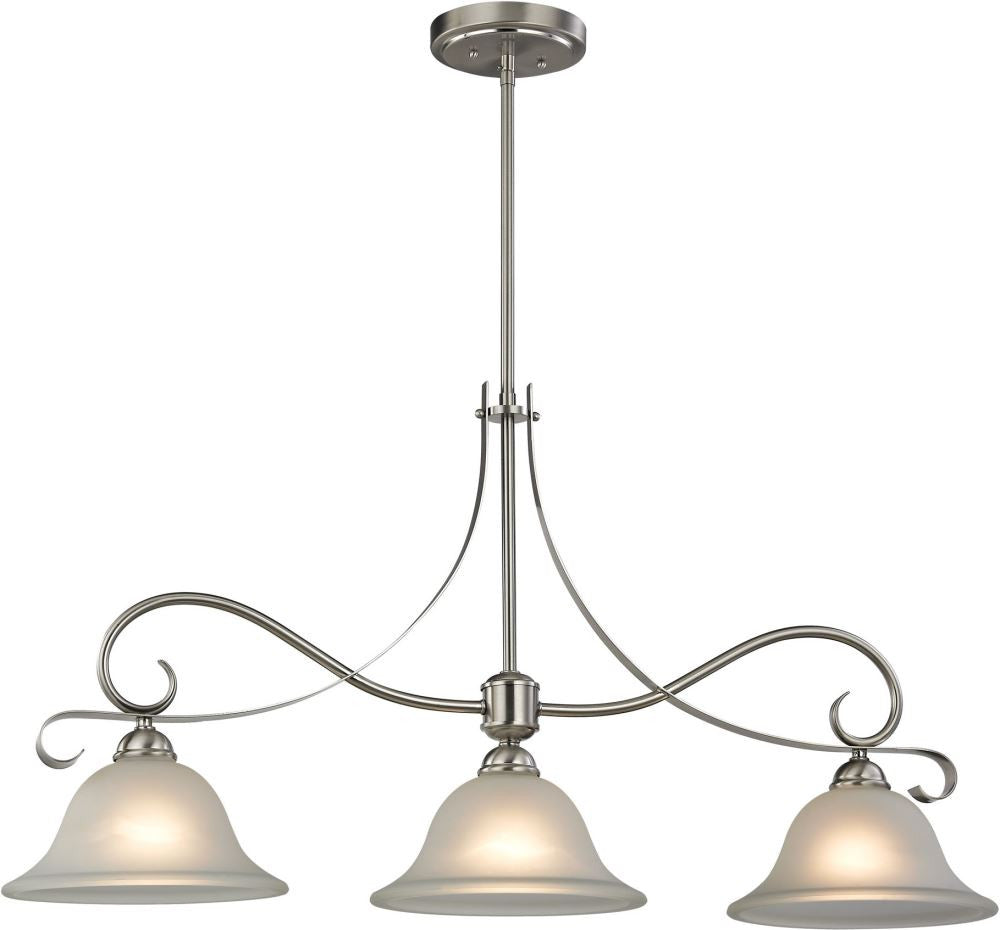 Brighton 3 Light Island In Brushed Nickel