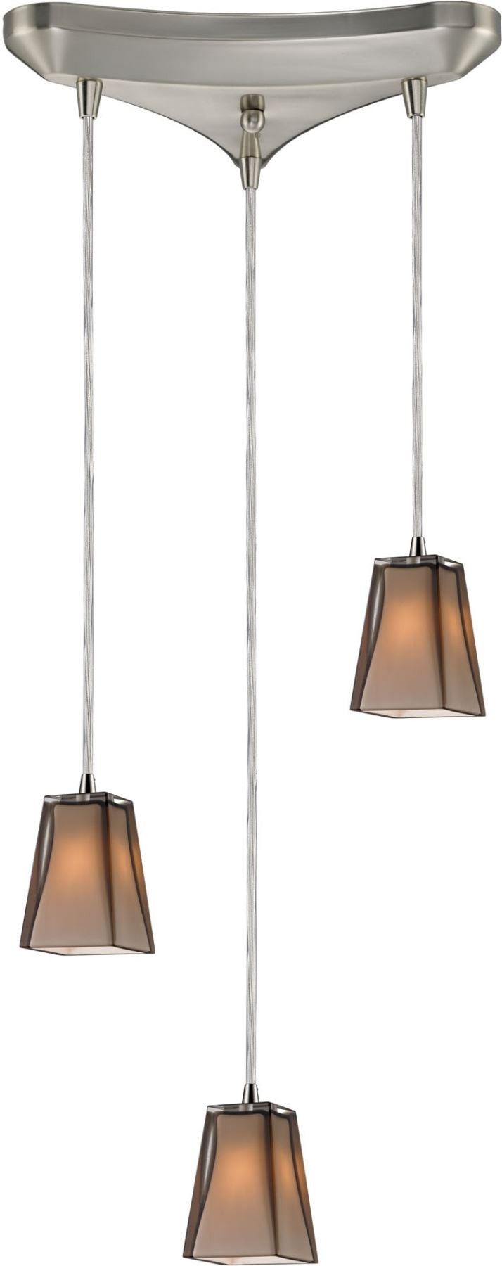 Cubico 3 Light Pendant In Satin Nickel