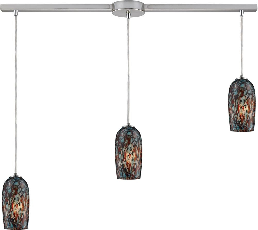 Collage 3 Light Pendant In Satin Nickel
