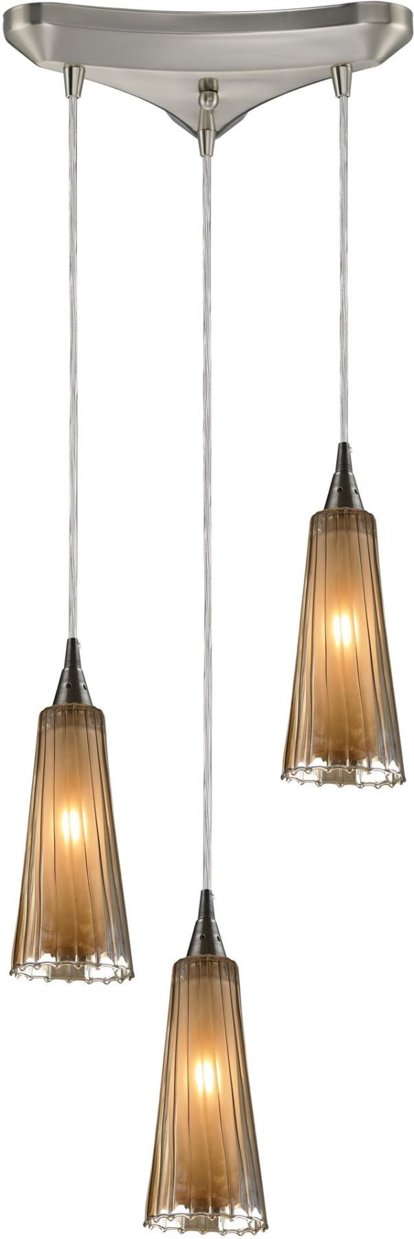 Encapsulate 3 Light Pendant In Satin Nickel