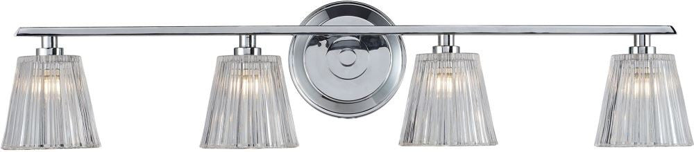 Calais 4 Light Vanity In Polished Chrome and Clear Crystal Glass