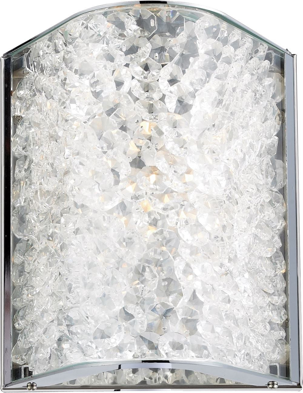 Encased Crystal 1 Light Vanity In Polished Chrome