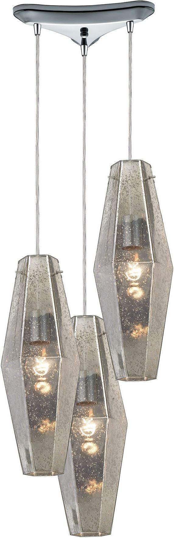 Pelham 3 Light Pendant In Polished Chrome