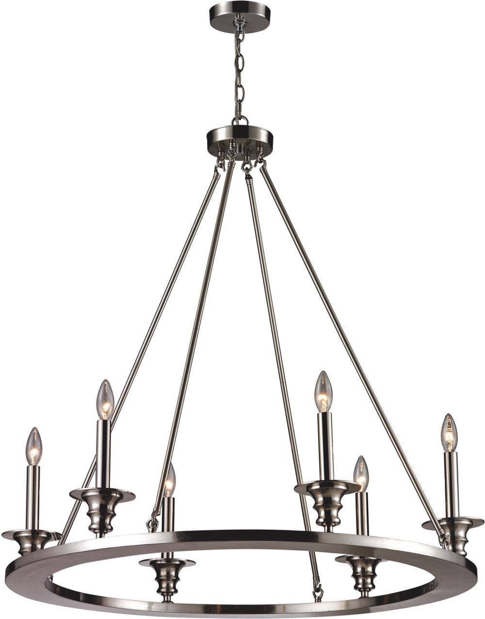 Port Solerno 6 Light Chandelier In Satin Nickel