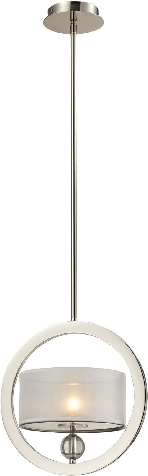 Corisande 1 Light Pendant In Polished Nickel