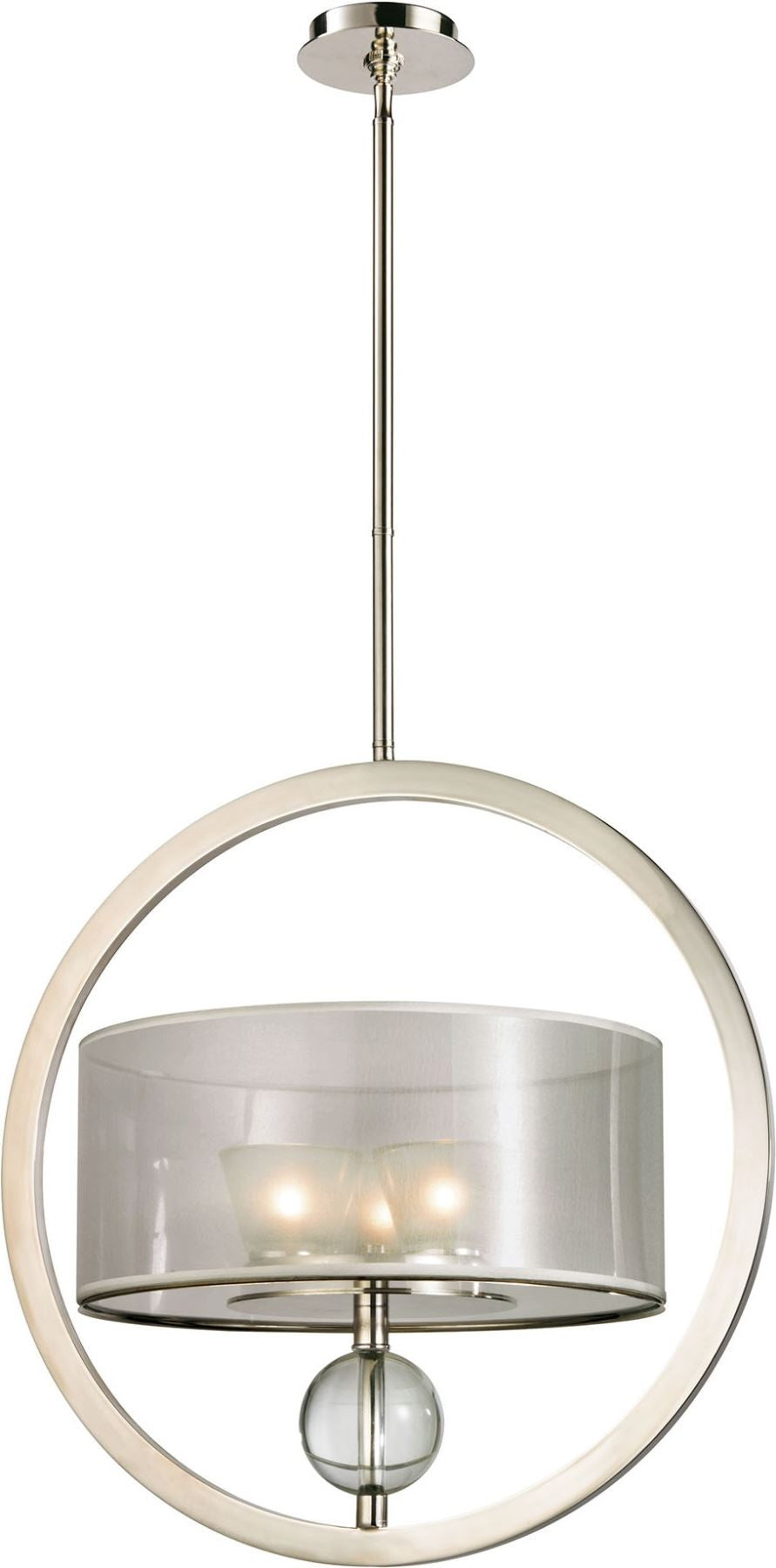Corisande 3 Light Chandelier In Polished Nickel