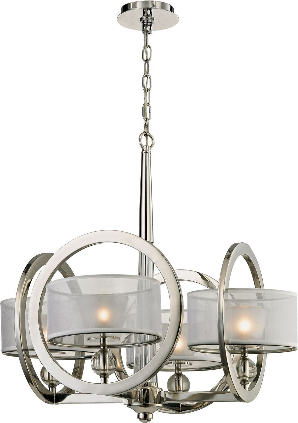 Corisande 4 Light Chandelier In Polished Nickel