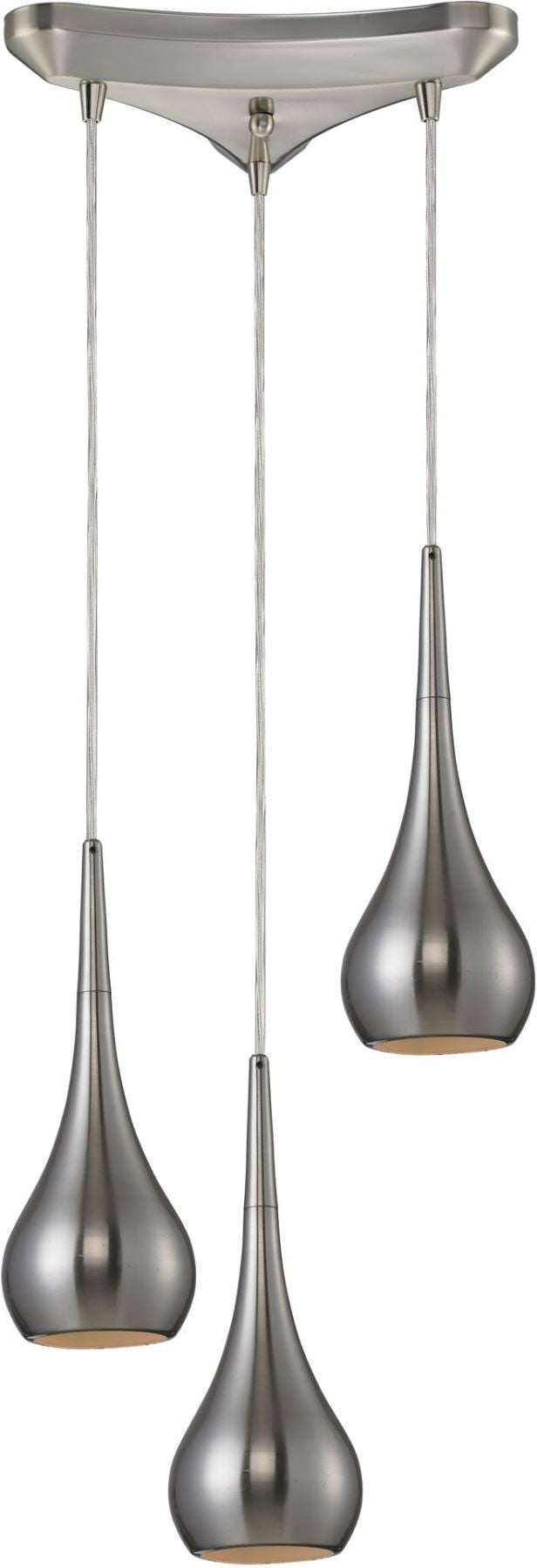 Lindsey 3 Light Pendant In Satin Nickel