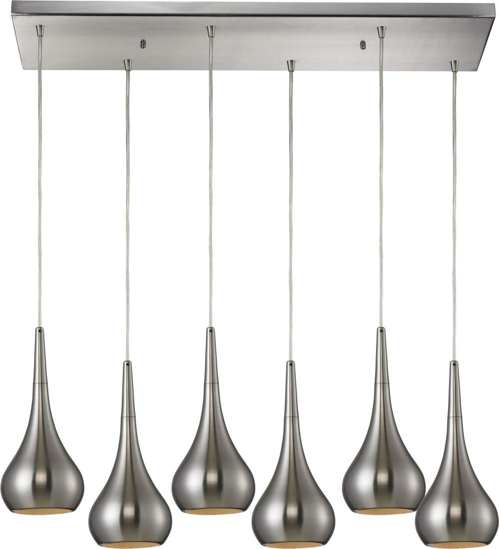 Lindsey 6 Light Pendant In Satin Nickel