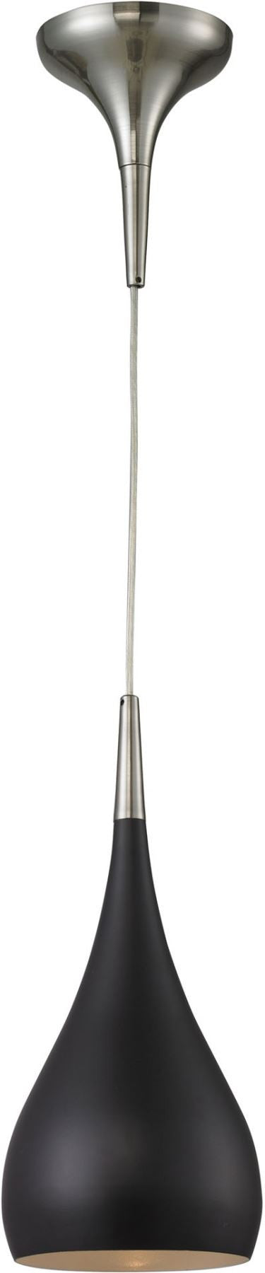 Lindsey 1 Light Pendant In Oiled Bronze and Satin Nickel