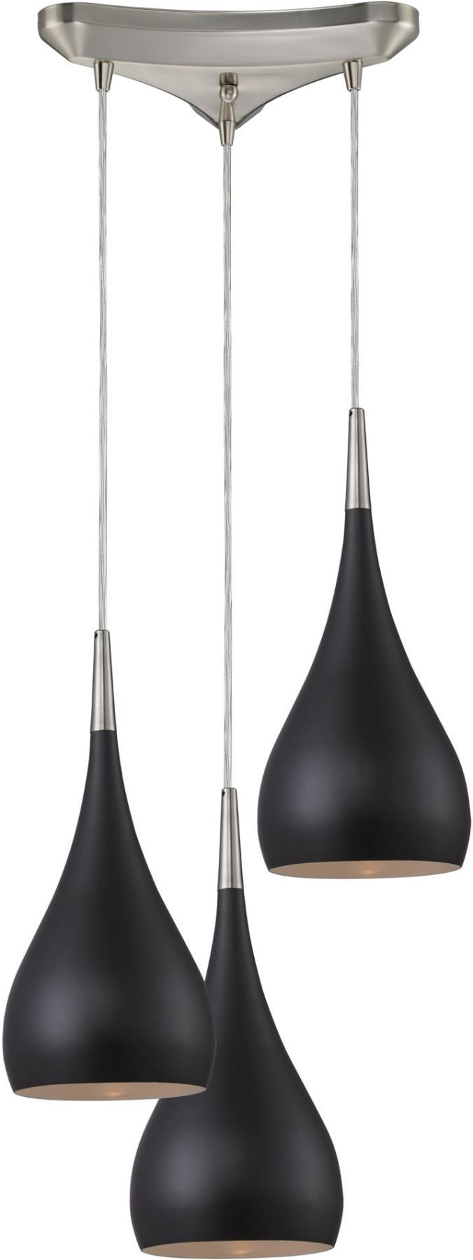 Lindsey 3 Light Pendant In Oiled Bronze and Satin Nickel