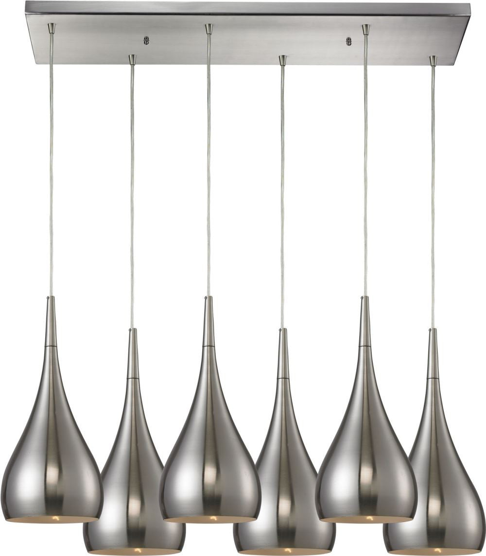 Lindsey 6 Light Pendant In Satin Nickel