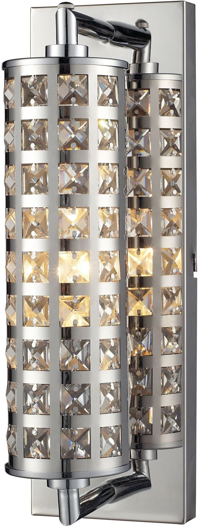 Crystallure 1 Light Vanity In Polished Chrome With Laser Cut Shade