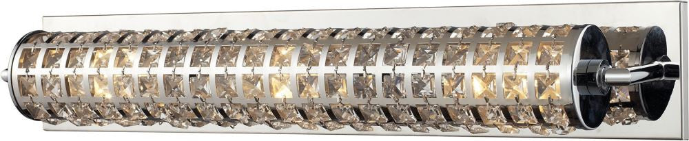 Crystallure 3 Light Vanity In Polished Chrome With Laser Cut Shade
