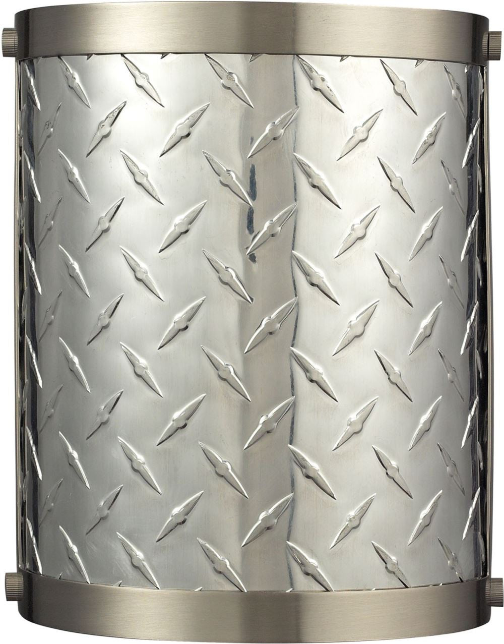 Diamond Plate 1 Light Sconce In Brushed Nickel