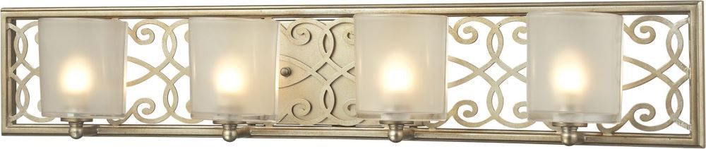 Santa Monica 4 Light Vanity In Aged Silver