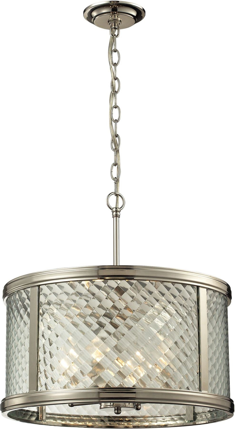 Chandler 4 Light Pendant In Polished Nickel and Clear Glass