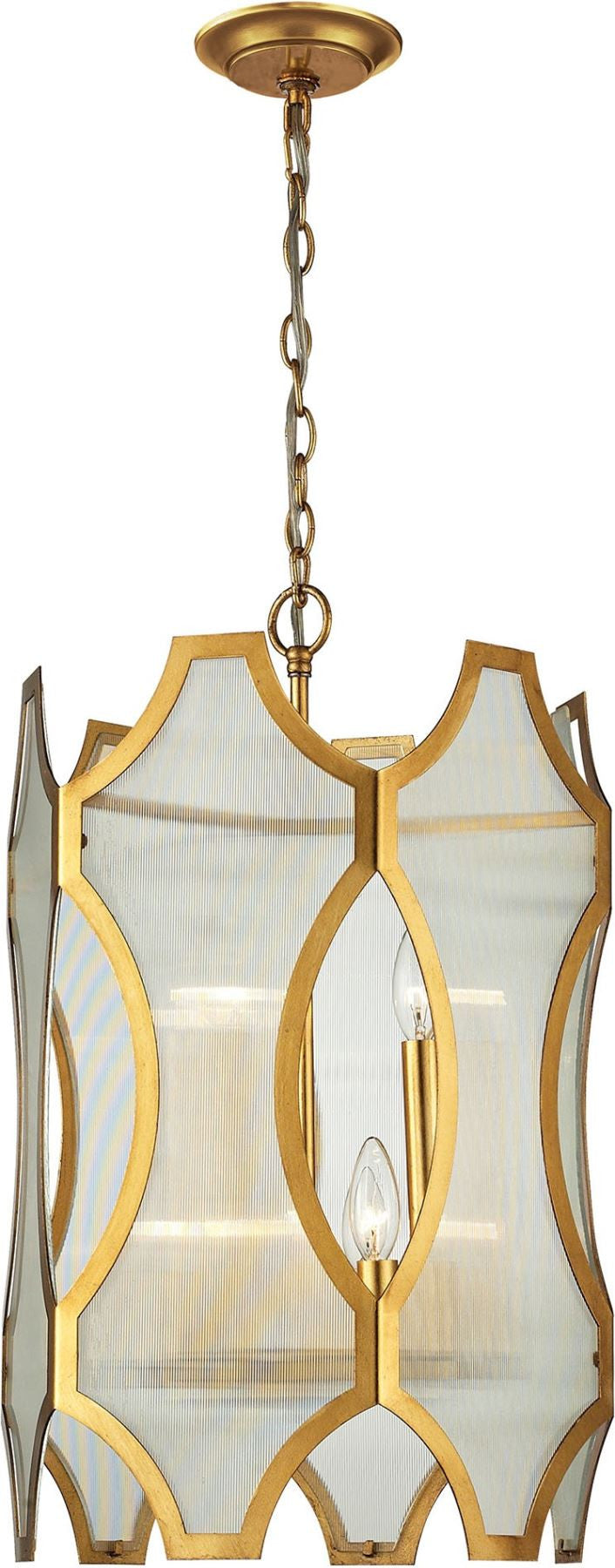 Benicia 6 Light Pendant In Antique Gold Leaf
