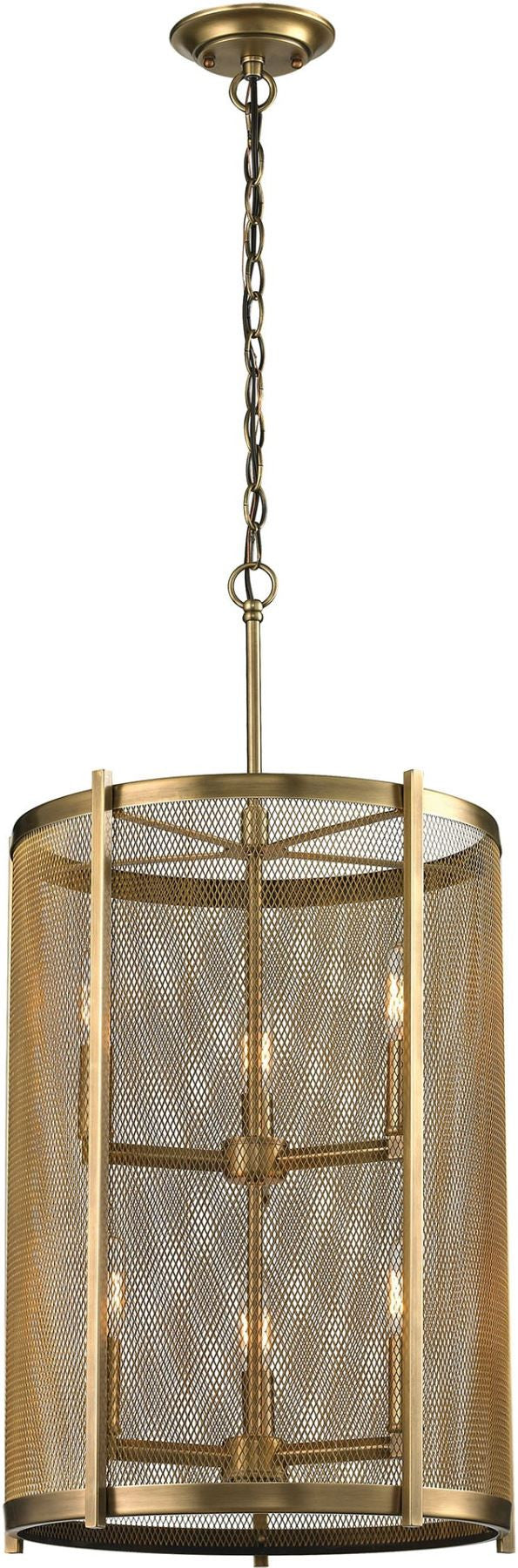 Rialto 6 Light Pendant In Aged Brass