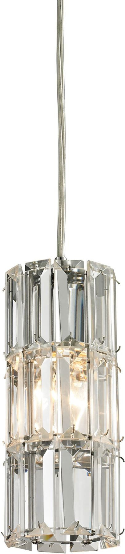 Cynthia 1 Light Pendant In Polished Chrome and Clear K9 Crystal