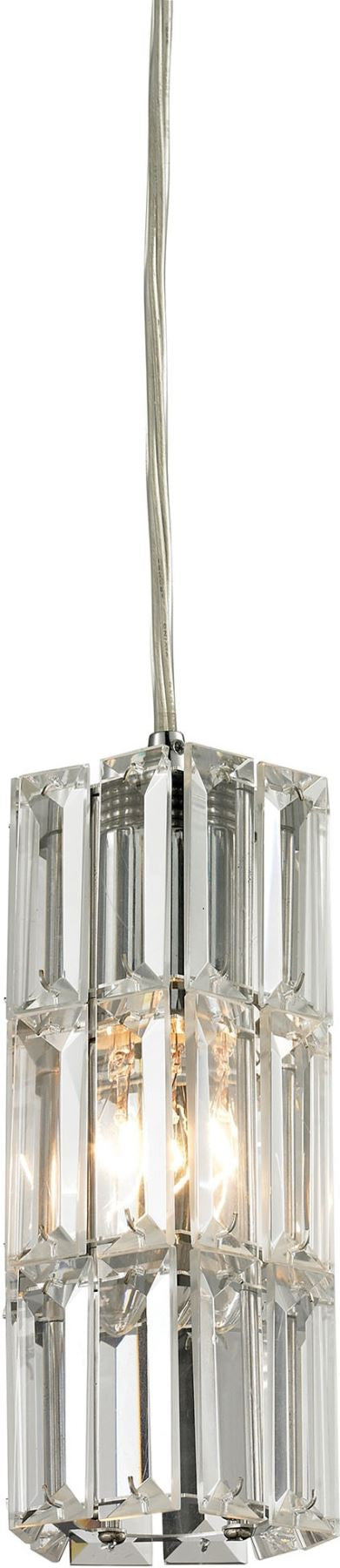 Cynthia 1 Light Pendant In Polished Chrome and Clear K9 Crystal