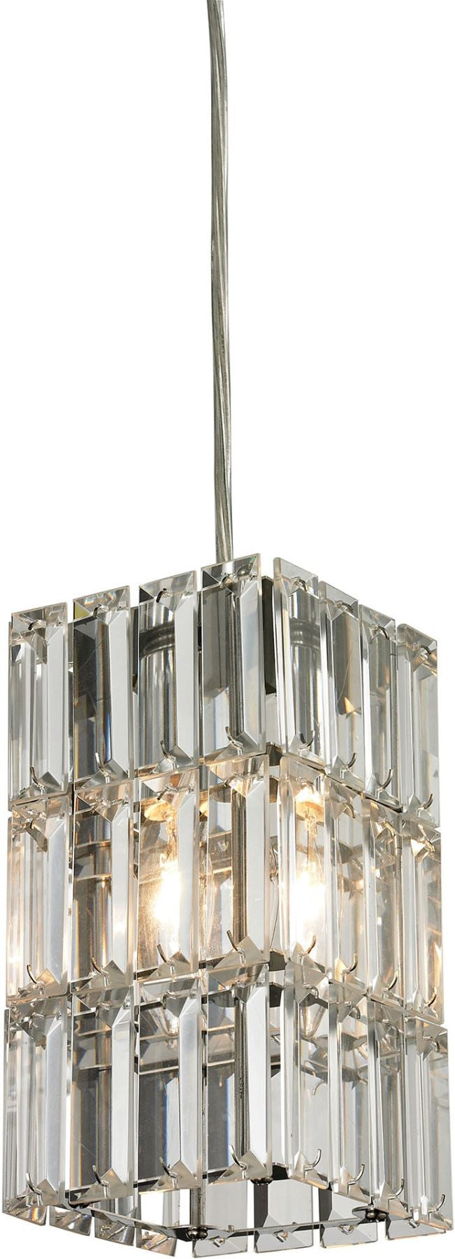 Cynthia 1 Light Pendant In Polished Chrome and Clear K9 Crystal