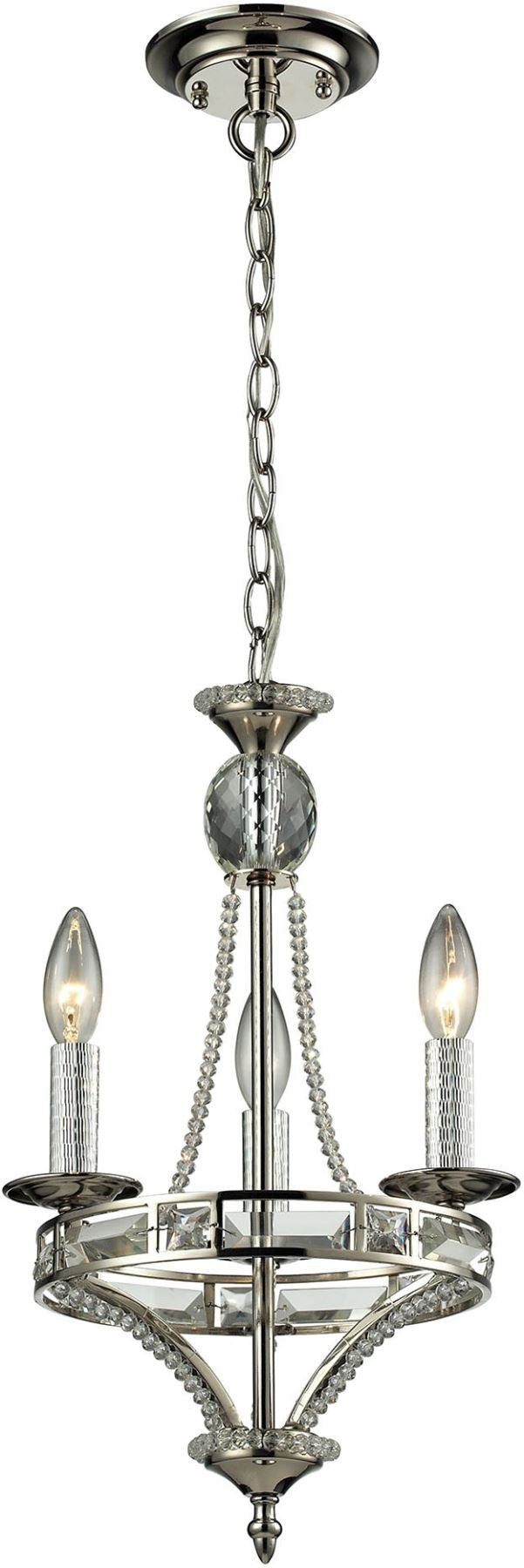 Aubree 3 Light Chandelier In Polished Nickel