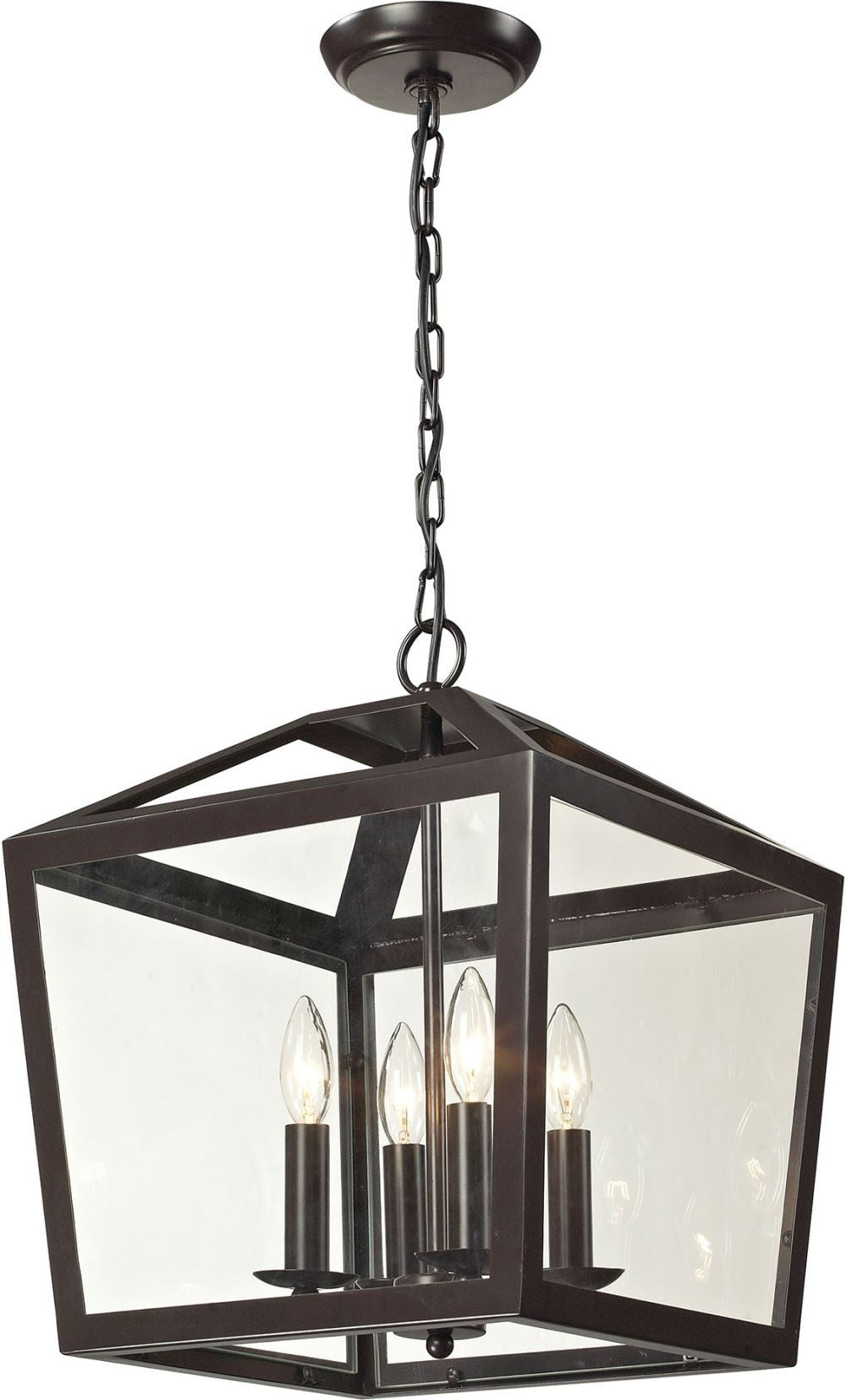 Alanna 4 Light Semi Flush In Oil Rubbed Bronze and Clear Glass