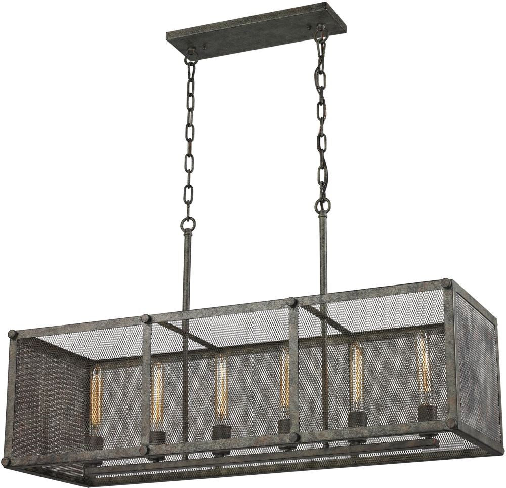 Perry 6 Light Island In Malted Rust