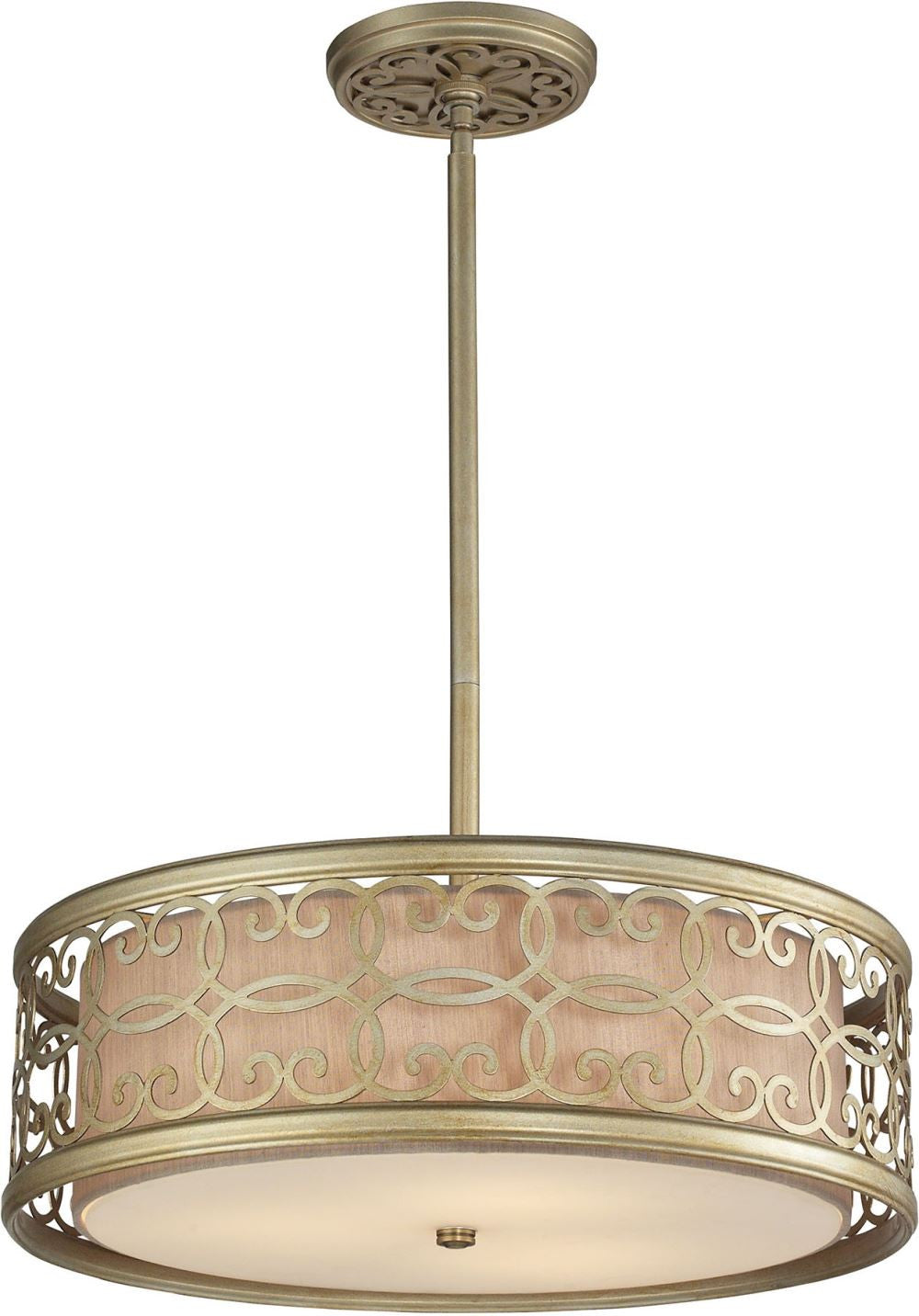 Santa Monica 3 Light Pendant In Aged Silver