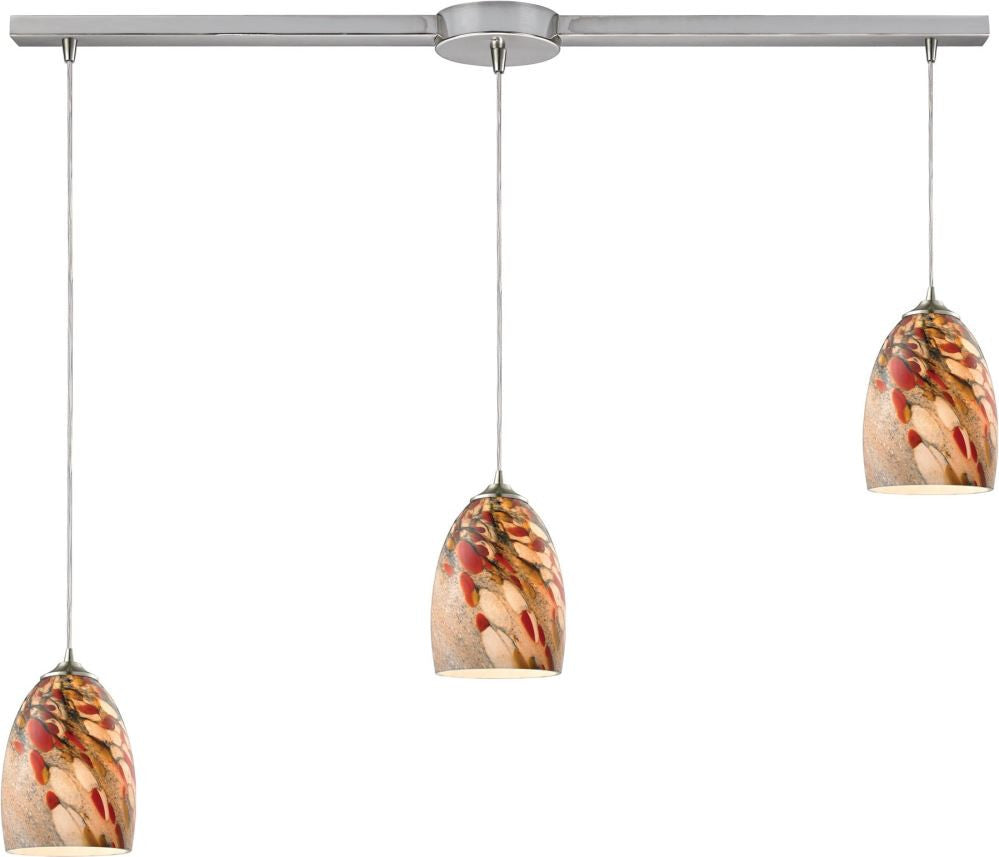 Garden Breeze 3 Light Pendant In Satin Nickel
