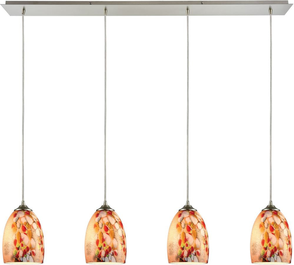 Garden Breeze 4 Light Linear Pendant In Satin Nickel